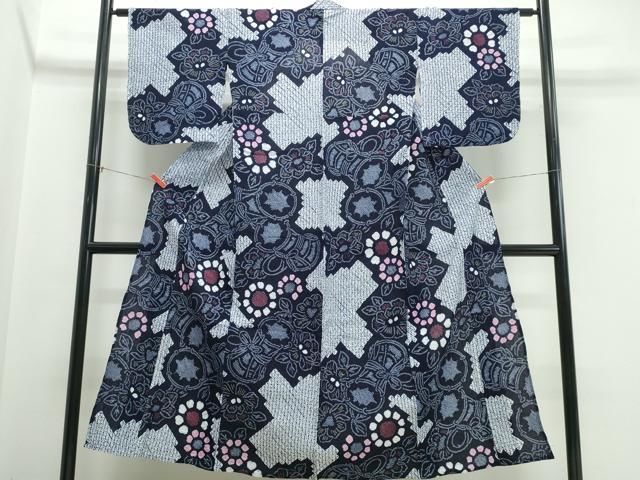 平和屋着物∴夏物 浴衣 有松鳴海絞り 鼓花文 綿 逸品 CABK5354ng