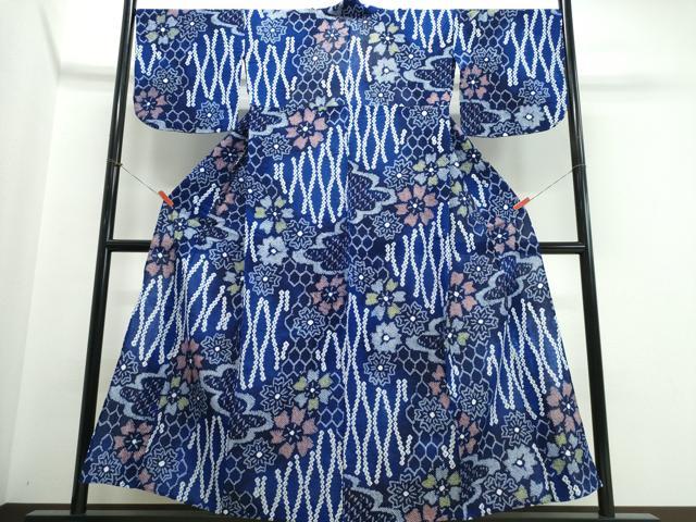 平和屋着物∴夏物 浴衣 有松鳴海絞り 雲取り舞花尽くし 綿 逸品 CABK5357ng