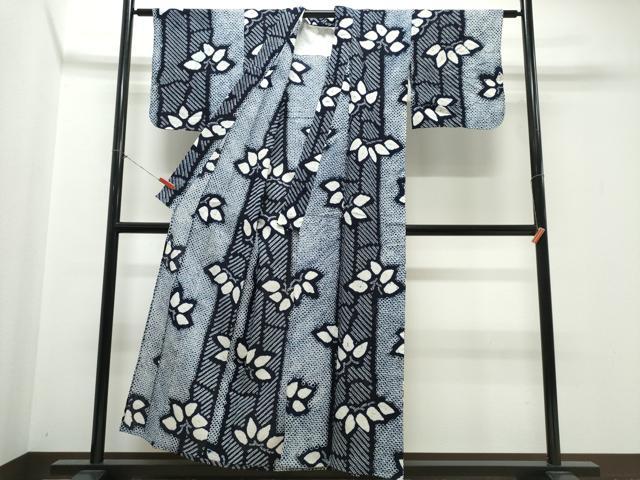 平和屋着物∴夏物 浴衣 有松鳴海絞り 笹竹文 綿 逸品 CABK5364ng
