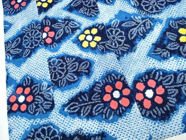 平和屋着物∴夏物 浴衣 有松鳴海絞り 花菱文 綿 逸品 CABK5365ng