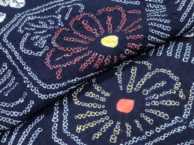 平和屋着物∴夏物 浴衣 有松鳴海絞り 流水菊文 綿 逸品 CABK5368ng