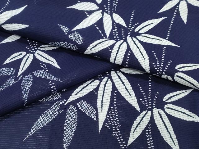 平和屋着物∴夏物 浴衣 綿絽 笹竹文 綿 逸品 CABK5373ng