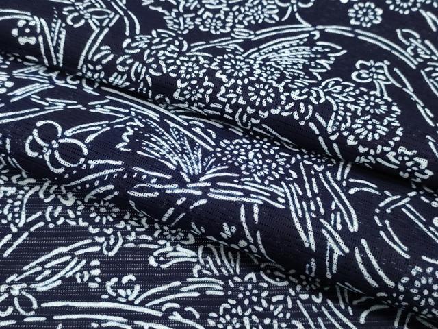 平和屋着物∴夏物 浴衣 綿絽 草花尽くし 綿 逸品 CABK5374ng