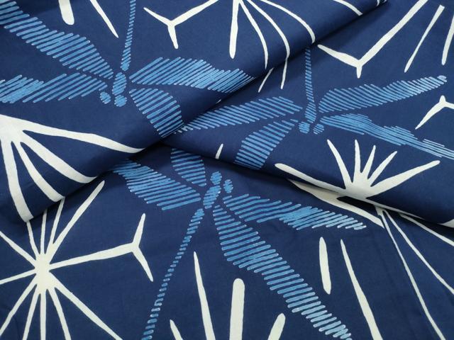 平和屋着物∴夏物 浴衣 注染 蜻蛉 麻の葉文様 綿 逸品 CABK5385ng