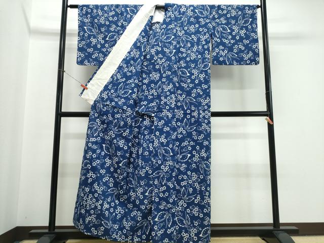 平和屋着物∴夏物 浴衣 注染 手縫い 舞蝶桜 綿 逸品 CABK5389ng