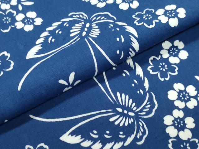 平和屋着物∴夏物 浴衣 注染 手縫い 舞蝶桜 綿 逸品 CABK5389ng