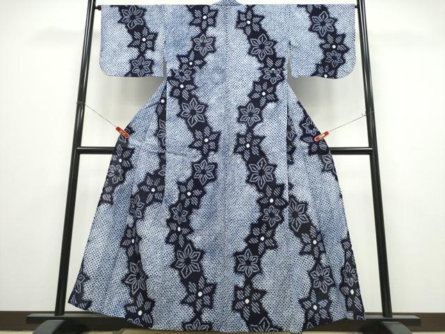 平和屋着物∴夏物 浴衣 有松鳴海絞り 舞花文 綿 逸品 CABK5394ng