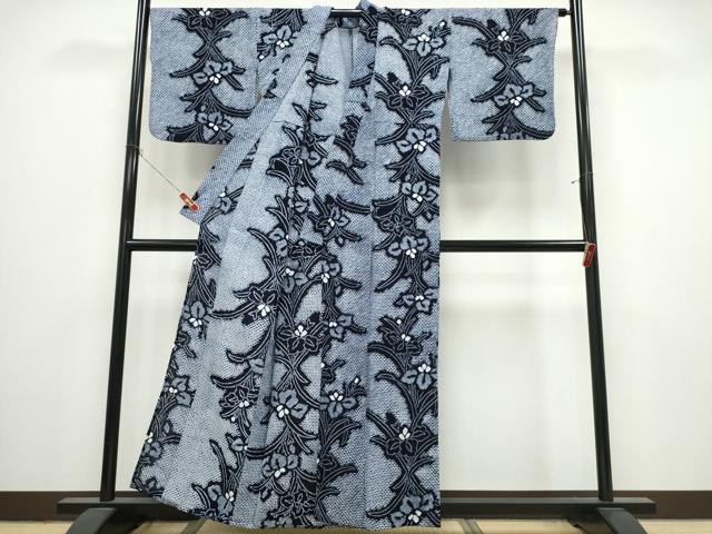 平和屋着物∴夏物 浴衣 有松鳴海絞り 杜若 綿 逸品 CABK5405ng