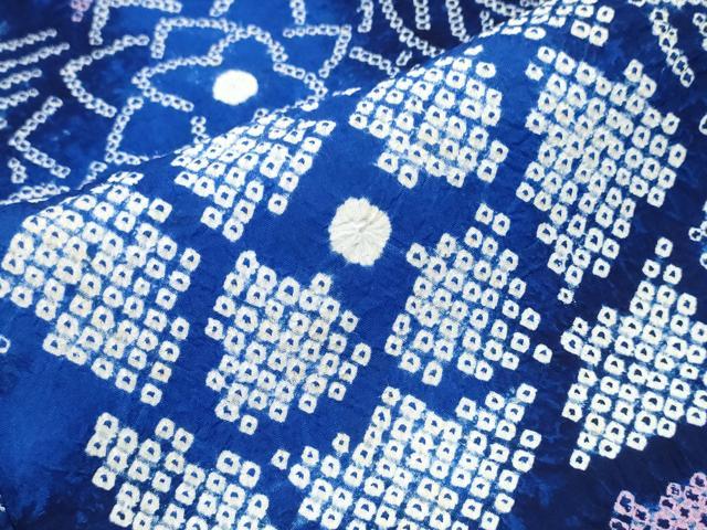 平和屋着物∴夏物 浴衣 有松鳴海絞り 網目花文 綿 逸品 CABK5406ng