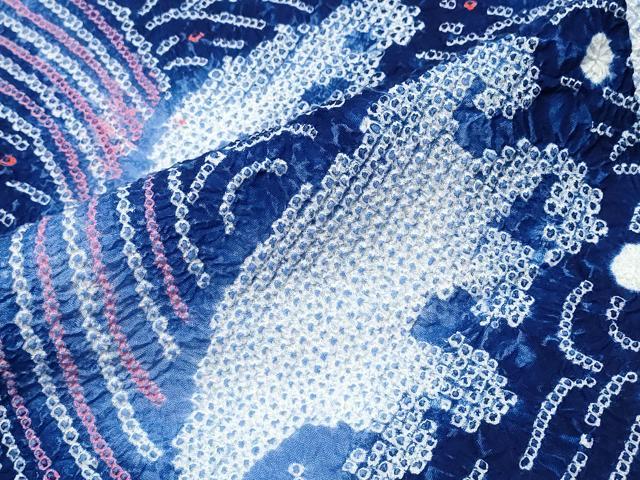 平和屋着物∴夏物 浴衣 有松鳴海絞り 立波文 綿 逸品 CABK5421ng
