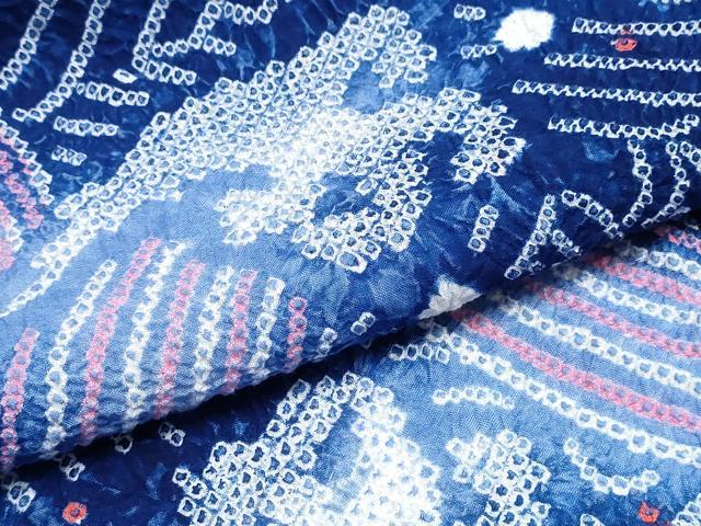 平和屋着物∴夏物 浴衣 有松鳴海絞り 立波文 綿 逸品 CABK5421ng