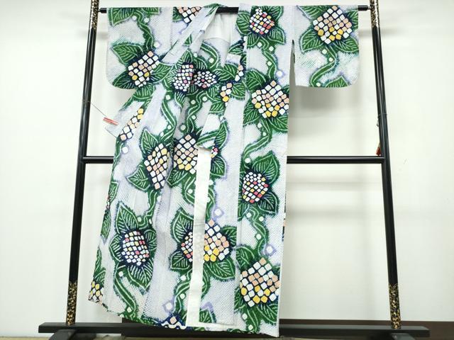 平和屋着物∴夏物 浴衣 有松鳴海絞り 紫陽花 綿 逸品 CABK5432ng