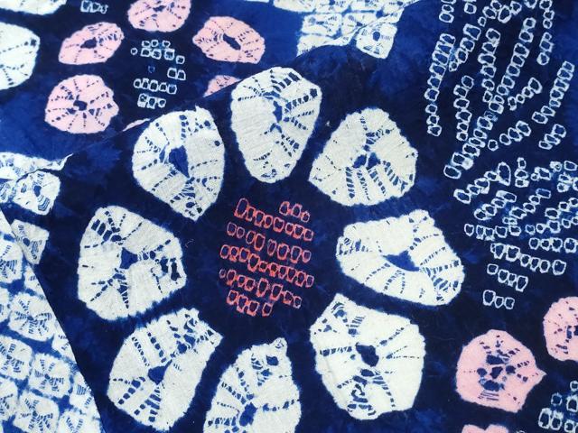 平和屋着物∴夏物 浴衣 有松鳴海絞り 立浪菊文 綿 逸品 CABK5433ng