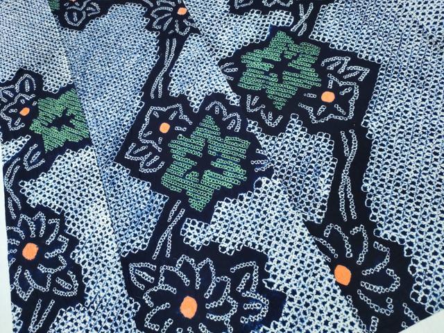 平和屋着物∴夏物 浴衣 有松鳴海絞り 枝花文 綿 逸品 CABK5440ng