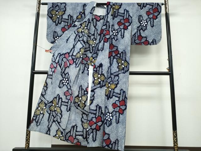 平和屋着物∴夏物 浴衣 有松鳴海絞り 籬花文 綿 逸品 CABK5452ng