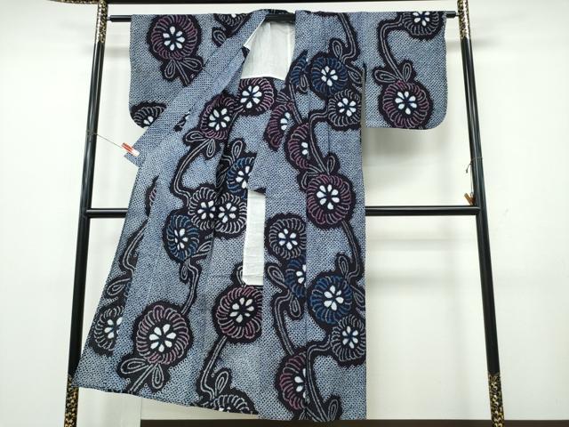 平和屋着物∴夏物 浴衣 有松鳴海絞り 菊文 綿 逸品 CABK5453ng