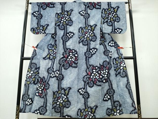 平和屋着物∴夏物 浴衣 有松鳴海絞り 花唐草文 綿 逸品 CABK5458ng
