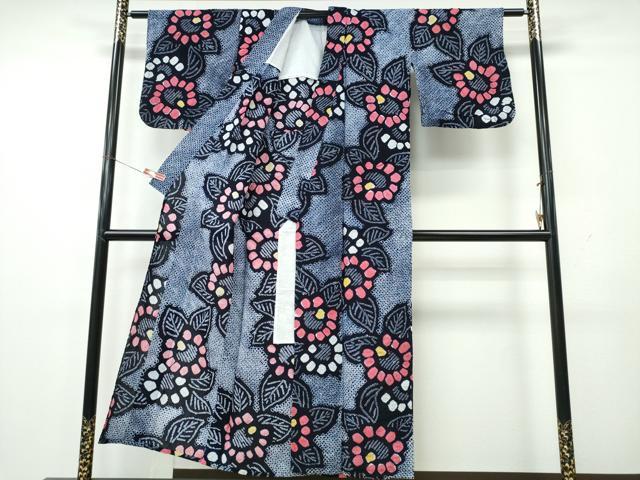平和屋着物∴夏物 浴衣 有松鳴海絞り 舞花文 綿 逸品 CABK5465ng