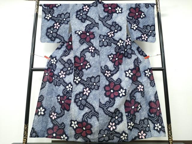 平和屋着物∴夏物 浴衣 有松鳴海絞り 花唐草文 綿 逸品 CABK5469ng