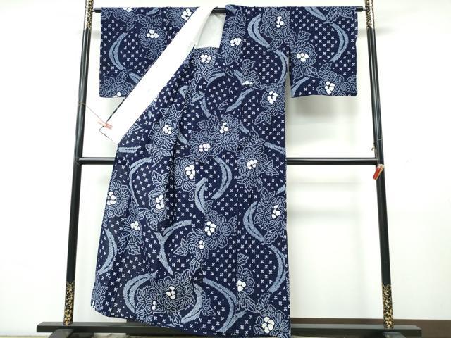 平和屋着物∴夏物 浴衣 有松鳴海絞り 流水牡丹 綿 逸品 CABK5480ng