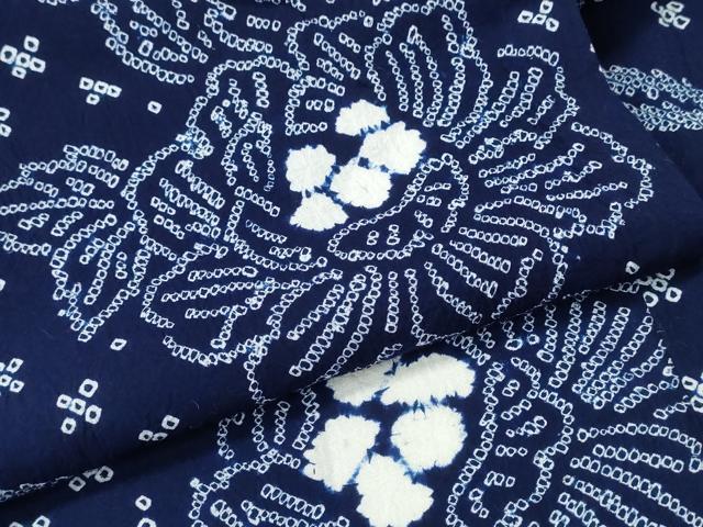 平和屋着物∴夏物 浴衣 有松鳴海絞り 流水牡丹 綿 逸品 CABK5480ng