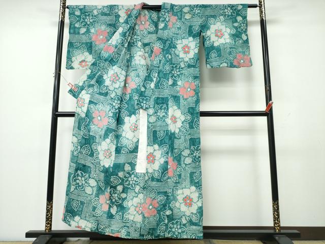 平和屋着物∴夏物 浴衣 有松鳴海絞り 舞牡丹 綿 逸品 CABK5490ng