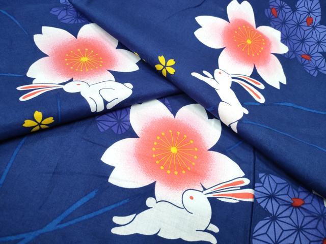 平和屋着物∴夏物 浴衣 桜兎 綿 逸品 CABK5494ng