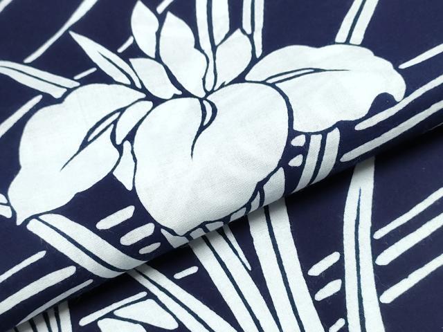 平和屋着物∴夏物 浴衣 注染 手縫い 流水杜若 綿 逸品 CABK5501ng