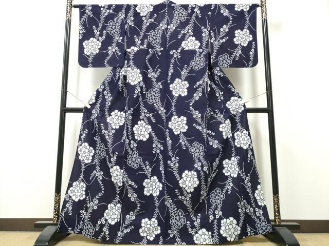 平和屋着物∴夏物 浴衣 注染 手縫い 撫子 綿 逸品 未使用 CABK5504ng