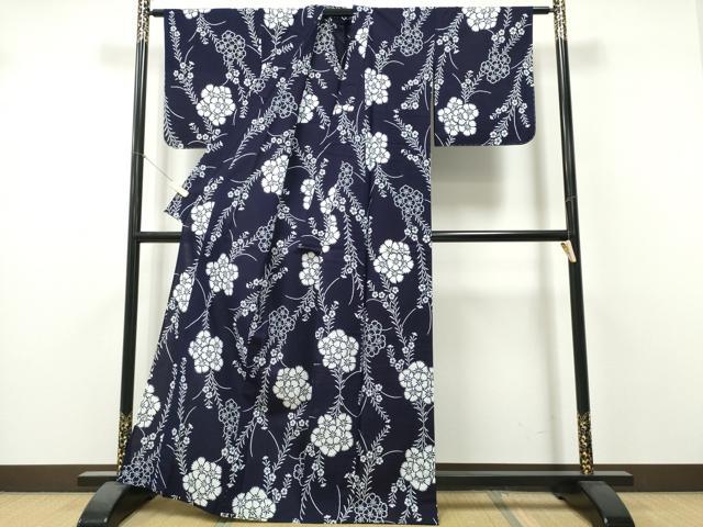 平和屋着物∴夏物 浴衣 注染 手縫い 撫子 綿 逸品 未使用 CABK5504ng
