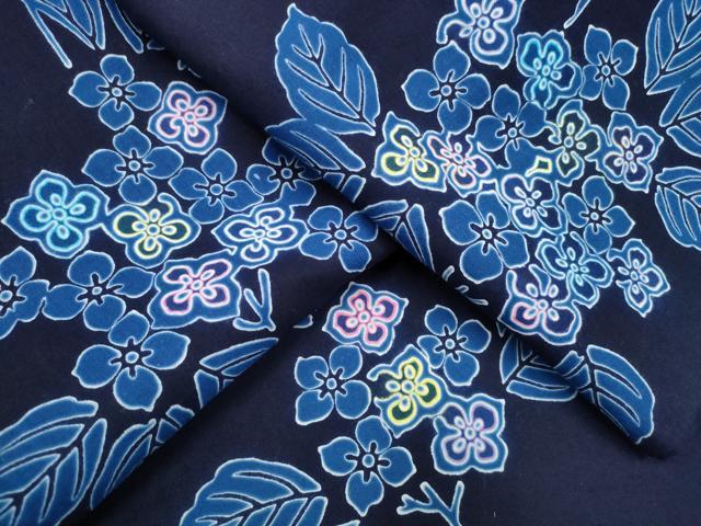 平和屋着物∴夏物 浴衣 注染 手縫い 紫陽花 アジサイ 綿 逸品 CABK5506ng