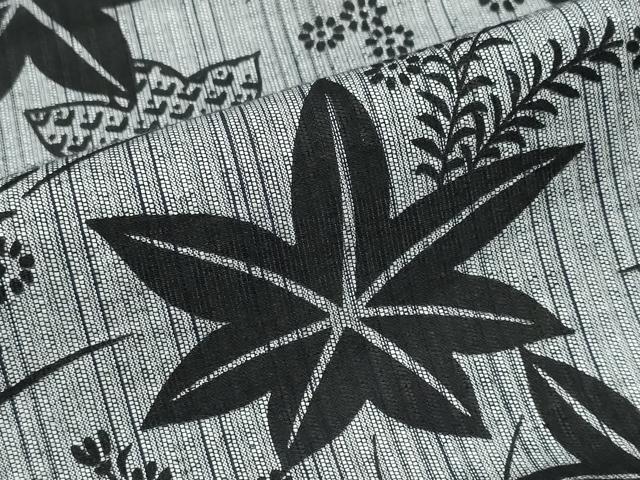 平和屋着物∴夏物 浴衣 注染 草花舞葉文 綿 逸品 CABK5515ng