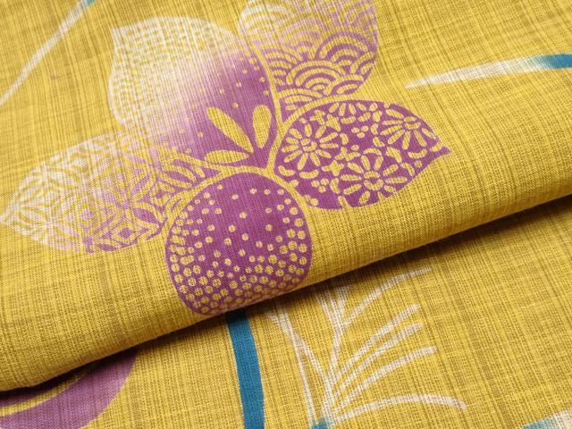 平和屋着物∴夏物 浴衣 注染 草花文 日本製 綿 逸品 CABK5522ng