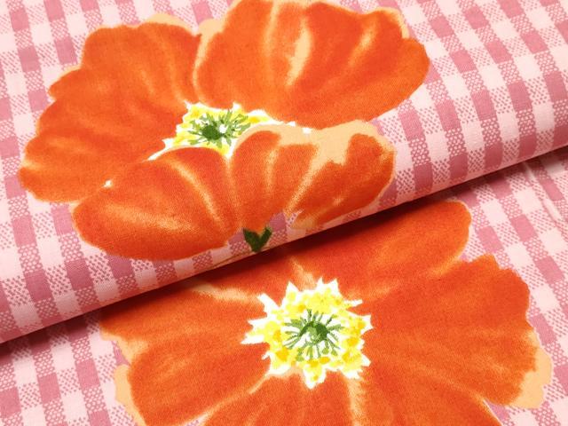 平和屋着物∴夏物 浴衣 格子柄 舞花文 日本製 綿 逸品 未使用 CABK5525ng