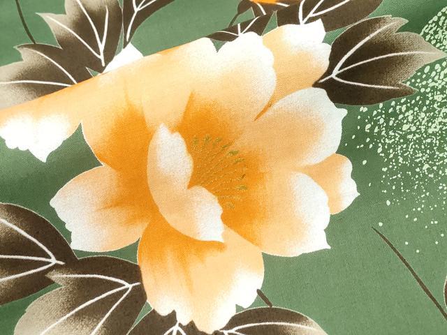 平和屋着物∴夏物 浴衣 雪輪枝牡丹 金彩 綿 逸品 未使用 CABK5532ng