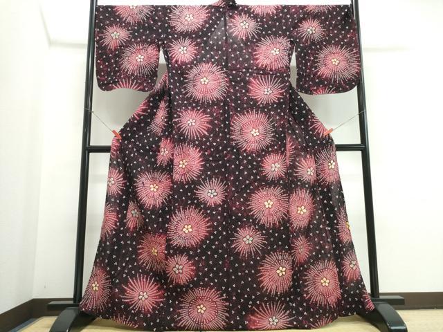 平和屋着物∴夏物 浴衣 有松鳴海絞り 花火 綿 逸品 CABK5538ng