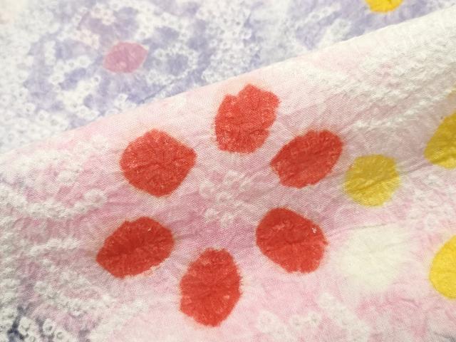 平和屋着物∴夏物 浴衣 有松鳴海絞り 霞風景花文 綿 逸品 CABK5539ng
