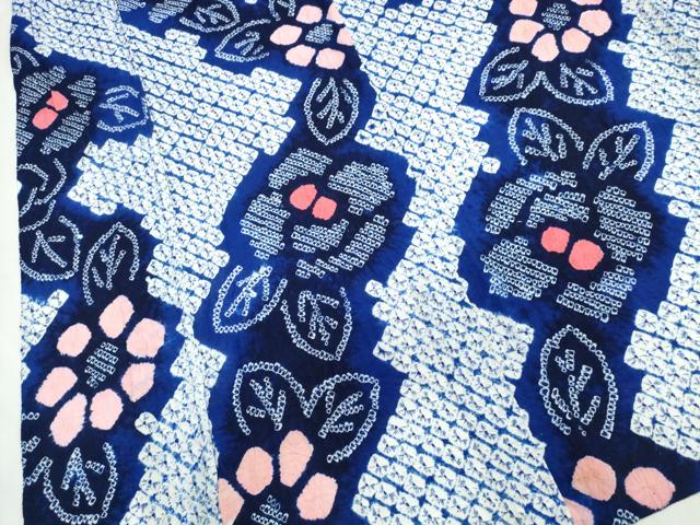 平和屋着物∴夏物 浴衣 有松鳴海絞り 舞花文 綿 逸品 CABK5541ng