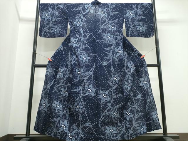 平和屋着物∴夏物 浴衣 有松鳴海絞り 百合 ゆり 綿 逸品 CABK5543ng