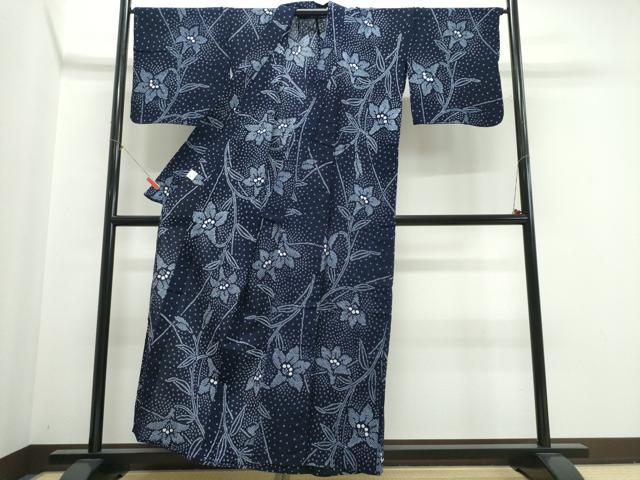 平和屋着物∴夏物 浴衣 有松鳴海絞り 百合 ゆり 綿 逸品 CABK5543ng