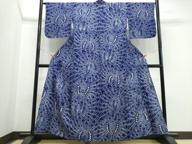 平和屋着物∴夏物 浴衣 有松鳴海絞り 舞蝶文 綿 逸品 CABK5545ng