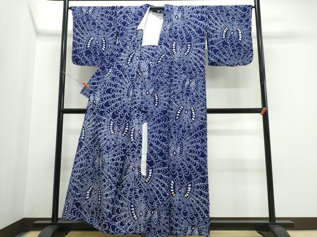 平和屋着物∴夏物 浴衣 有松鳴海絞り 舞蝶文 綿 逸品 CABK5545ng