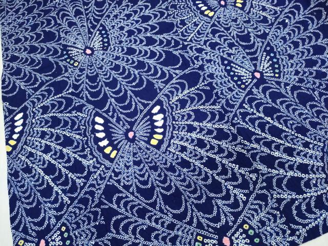 平和屋着物∴夏物 浴衣 有松鳴海絞り 舞蝶文 綿 逸品 CABK5545ng