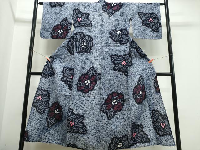 平和屋着物∴夏物 浴衣 有松鳴海絞り 牡丹 綿 逸品 CABK5553ng