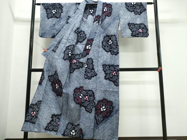 平和屋着物∴夏物 浴衣 有松鳴海絞り 牡丹 綿 逸品 CABK5553ng
