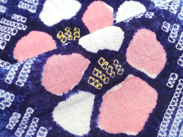 平和屋着物∴夏物 浴衣 有松鳴海絞り 花唐草文 綿 逸品 CABK5557ng