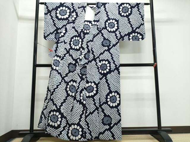 平和屋着物∴夏物 浴衣 有松鳴海絞り 向日葵 ひまわり 綿 逸品 CABK5561ng