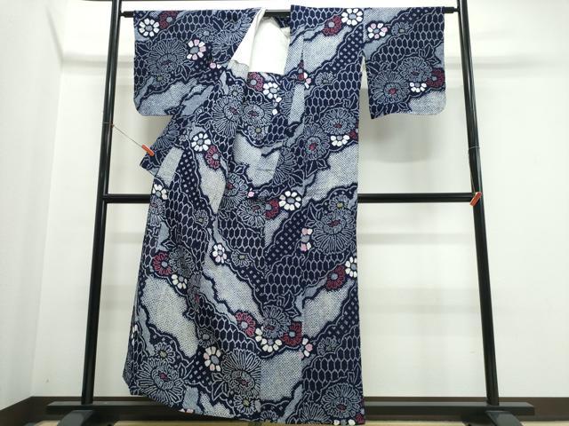 平和屋着物∴夏物 浴衣 有松鳴海絞り 道長吉祥花文 綿 逸品 CABK5564ng