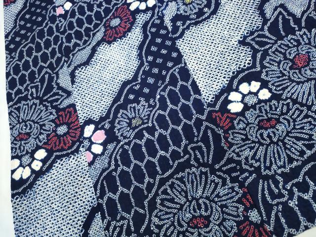平和屋着物∴夏物 浴衣 有松鳴海絞り 道長吉祥花文 綿 逸品 CABK5564ng