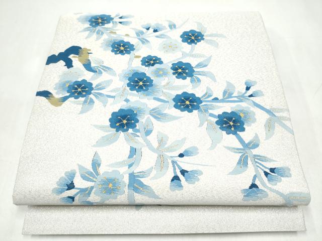 平和屋着物●京友禅作家 山科春宣 爪搔き本綴れ 六通柄袋帯 枝花文 金糸 正絹 逸品 CABK5636hy
